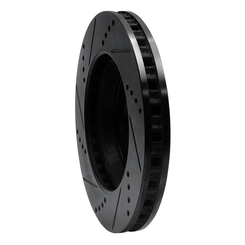 Buick LaCrosse Brake Rotor (1) - Front Right - R1 Concepts - Drilled & Slotted - Black - `04-`09